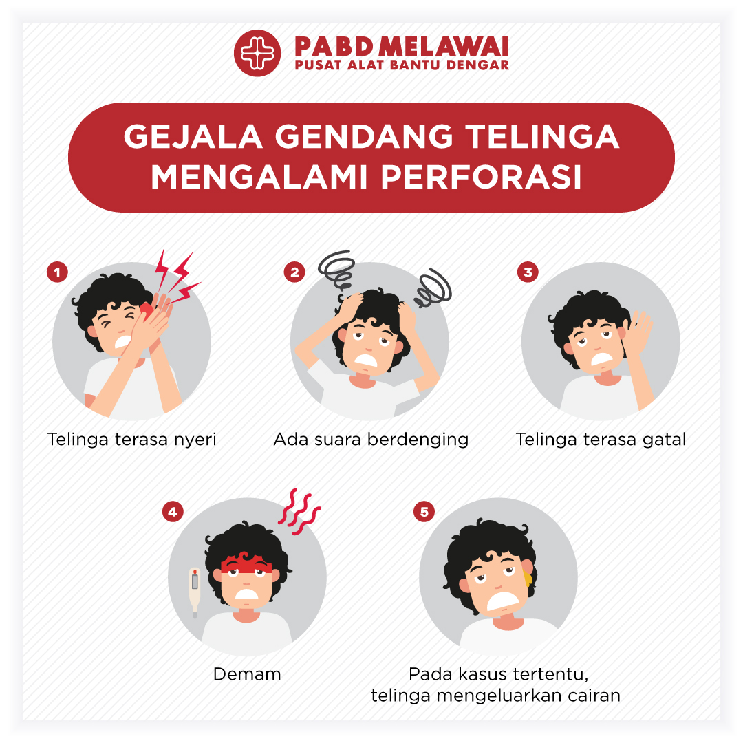 Gejala gendang telinga yang mengalami perforasi